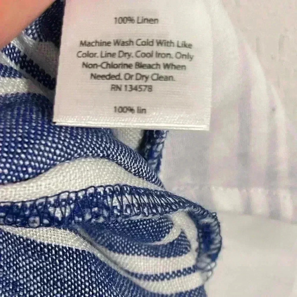 Vineyard Vines Blue and White All Linen Sailing Stripe Pull-On Pants Size XS - Picture 10 of 14